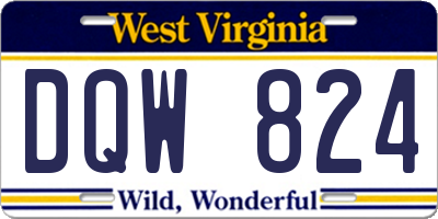 WV license plate DQW824