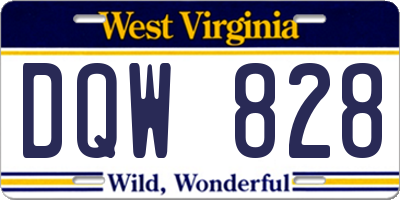 WV license plate DQW828