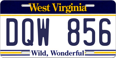 WV license plate DQW856