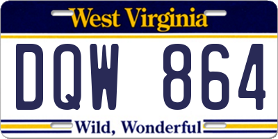 WV license plate DQW864