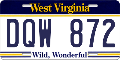 WV license plate DQW872