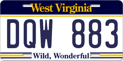 WV license plate DQW883
