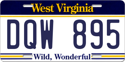 WV license plate DQW895