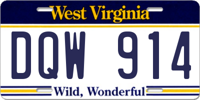 WV license plate DQW914