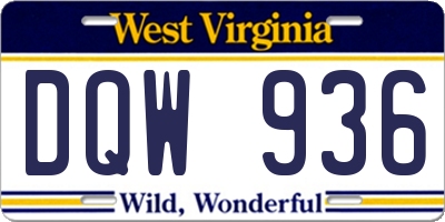 WV license plate DQW936