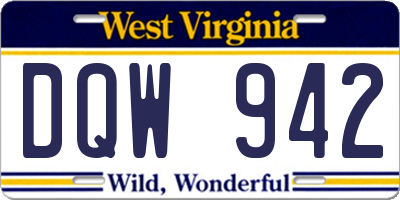 WV license plate DQW942