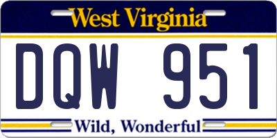 WV license plate DQW951