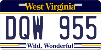 WV license plate DQW955