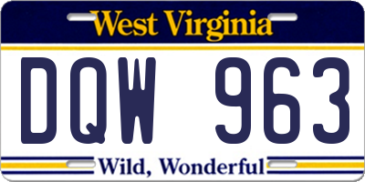 WV license plate DQW963