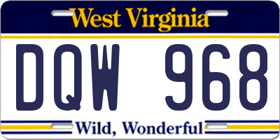 WV license plate DQW968