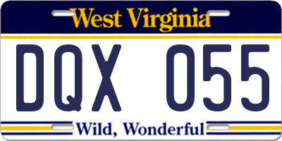 WV license plate DQX055