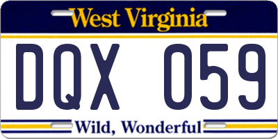 WV license plate DQX059