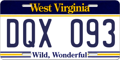 WV license plate DQX093