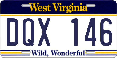 WV license plate DQX146