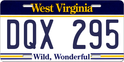 WV license plate DQX295