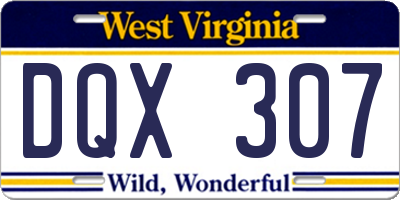 WV license plate DQX307