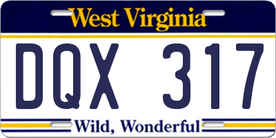 WV license plate DQX317