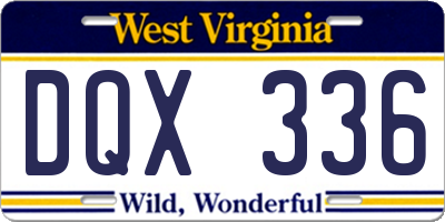 WV license plate DQX336