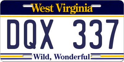 WV license plate DQX337
