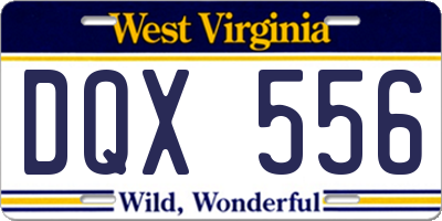 WV license plate DQX556