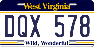 WV license plate DQX578