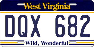 WV license plate DQX682