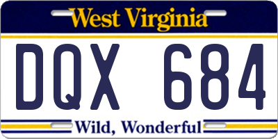 WV license plate DQX684