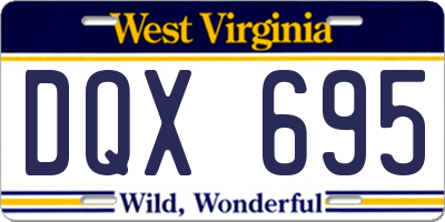 WV license plate DQX695