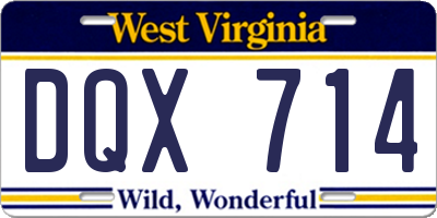 WV license plate DQX714