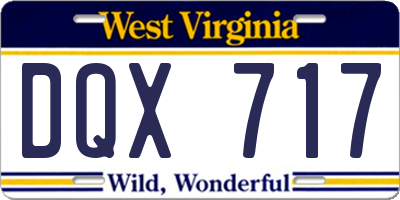 WV license plate DQX717