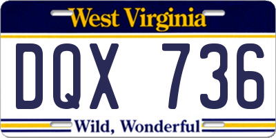 WV license plate DQX736