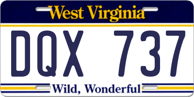 WV license plate DQX737