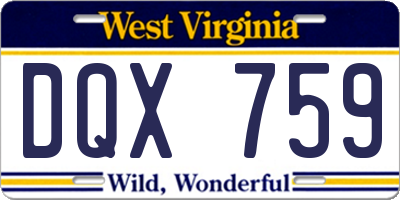 WV license plate DQX759