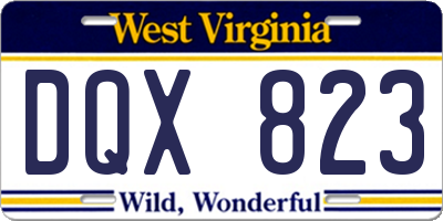 WV license plate DQX823
