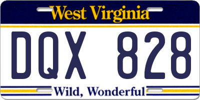 WV license plate DQX828