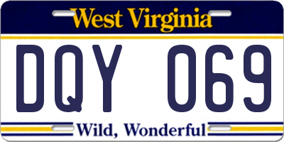 WV license plate DQY069