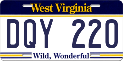 WV license plate DQY220