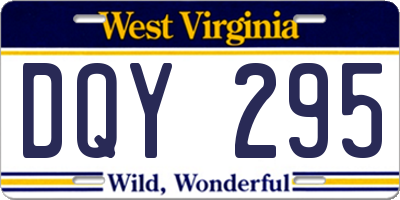 WV license plate DQY295