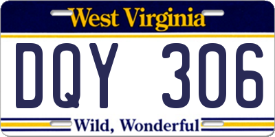 WV license plate DQY306