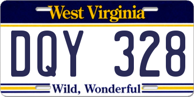 WV license plate DQY328