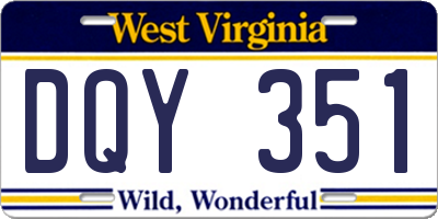 WV license plate DQY351