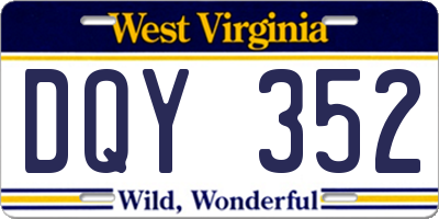 WV license plate DQY352