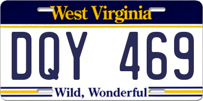 WV license plate DQY469