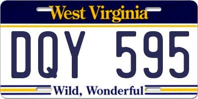 WV license plate DQY595