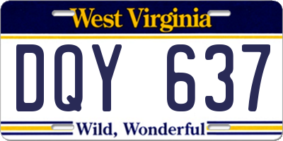 WV license plate DQY637