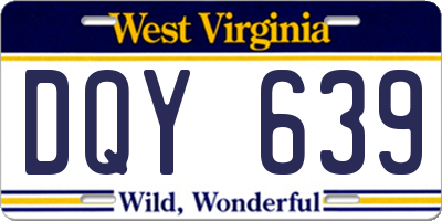 WV license plate DQY639