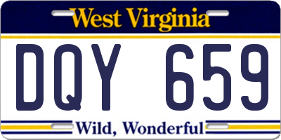 WV license plate DQY659