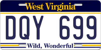 WV license plate DQY699