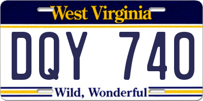 WV license plate DQY740