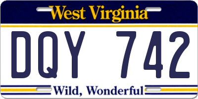 WV license plate DQY742